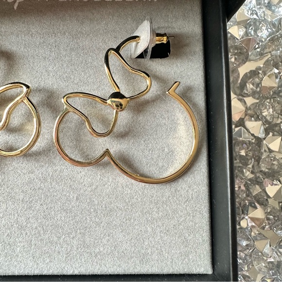 DISNEY X BaubleBar Gold Minnie Mouse Hoop Earrings - Picture 5 of 6